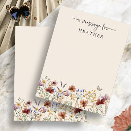 Boho Wildflowers赤ちゃんシャワーメッセージカード