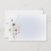 Boho Wildflowers モダン Blue日付カードを保存 セーブザデート (裏面)