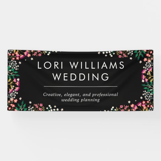 Boho Wildflowers – 黒 – 事業名 横断幕 (横)