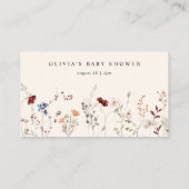 Boho Wildflowers Bees赤ちゃんシャワー予約リクエスト エンクロージャーカード (裏面)