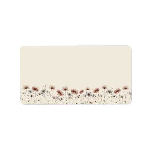Boho Wildflowers Blank DIY Print Wedding Address ラベル (正面)