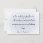 Boho Wildflowers Blueモダン'結婚s Thank You サンキューカード (裏面)