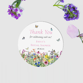 Boho Wildflowers & Chairs Thank You ラウンドシール