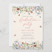 Boho Wildflowers & Chours写真卒業 招待状 (正面)