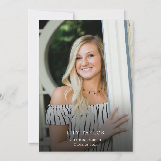 Boho Wildflowers & Chours写真卒業 招待状 (裏面)