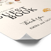 Boho Wildflowers Guest Book Wedding Sign  ポスター (角)