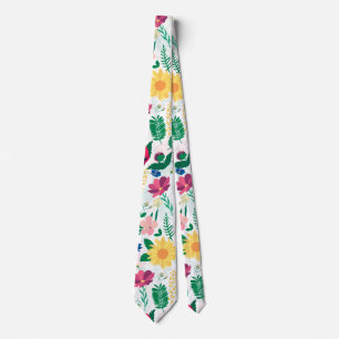 Boho Wildflowers Meadow Floral Design ネクタイ