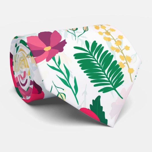 Boho Wildflowers Meadow Floral Design ネクタイ (ロール)