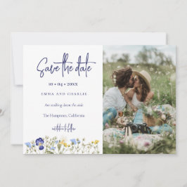 Boho Wildflowers QRコードエレガント写真結婚s セーブザデート