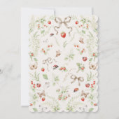 Boho Wildflowers Strawberry Baby Shower 招待状 (裏面)