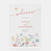 Boho wildflowers welcome wedding アクリルサイン (正面)