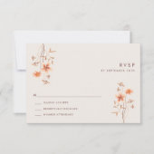 Boho Wildlfower屋外素朴結婚式RSVP 出欠カード (正面)