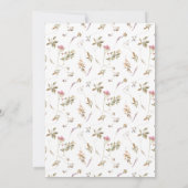 Boho Wilflowersフレームベビースシャワー 招待状 (裏面)
