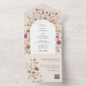Boho Wilflowers All in One Wedding Invite オールインワン招待状 (内側)
