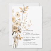 Boho Wilflowers Journey始まる赤ちゃんシャワー 招待状 (正面)