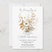 Boho Wilflowers Journey始まる赤ちゃんシャワー 招待状 (正面)