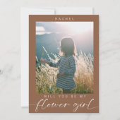 Boho Will be my Flower Girlフォトシック 招待状 (正面)