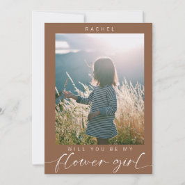 Boho Will be my Flower Girlフォトシック 招待状