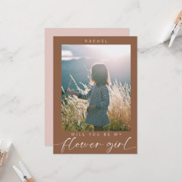 Boho Will be my Flower Girlフォトシック 招待状