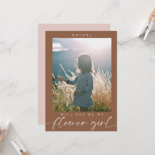Boho Will be my Flower Girlフォトシック 招待状