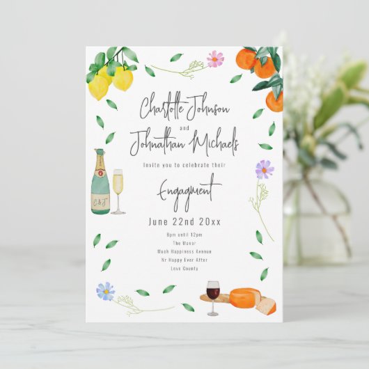 Boho Wine and Cheese Engagement Party 招待状 (スタンド正面)