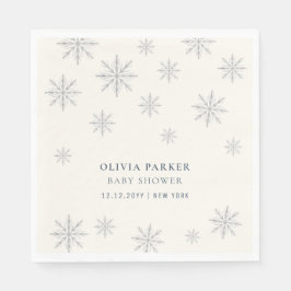 Boho Winterスノーフレーク赤ちゃんシャワー歓迎サイン スタンダードランチョンナプキン
