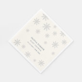 Boho Winterスノーフレーク赤ちゃんシャワー歓迎サイン スタンダードランチョンナプキン (角)
