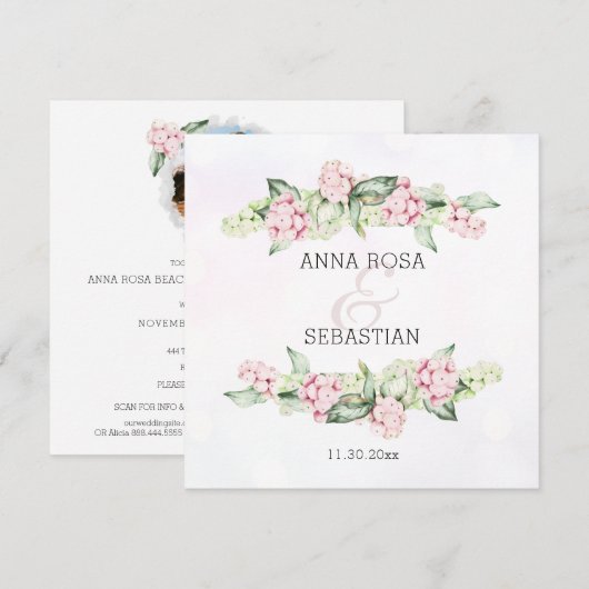 *~* Boho Winter Berry AR12 QR RSVP 結婚's 招待状 (正面/裏面)