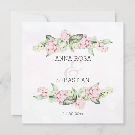 *~* Boho Winter Berry AR12 QR RSVP 結婚's 招待状 (正面)