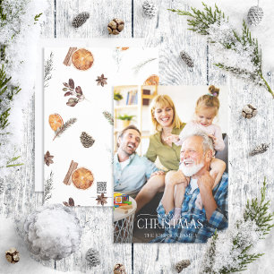 Boho Winter Citrus Merry Christmas Script Photo Ho シーズンカード