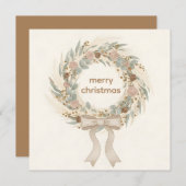 Boho Winter Garden Christmas シーズンカード (正面/裏面)