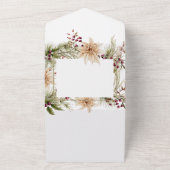 Boho Winter Greenery Boughs白QRコード オールインワン招待状 (外側)