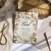 Boho Winter Its a Girl Baby Shower 招待状