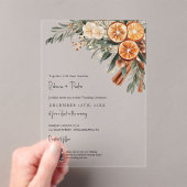 Boho Winter Wedding Qr code RSVP all in one アクリル招待状 (インサイチュ (ポータブル))