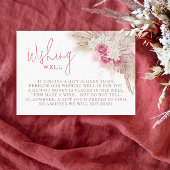 Boho Wishing Well Pampas Grass Baby Shower エンクロージャーカード