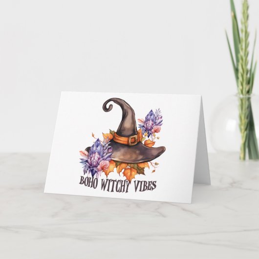 Boho Witchy Vibes Halloween カード (正面)