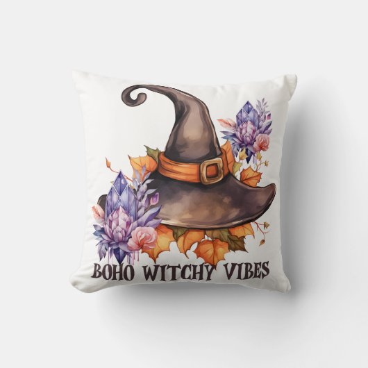 Boho Witchy Vibes Halloween クッション (正面)