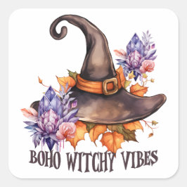 Boho Witchy Vibes Halloween  スクエアシール