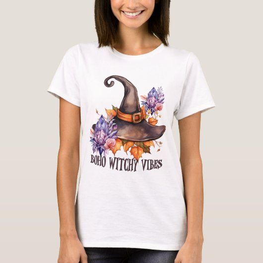 Boho Witchy Vibes Halloween Tシャツ (正面)