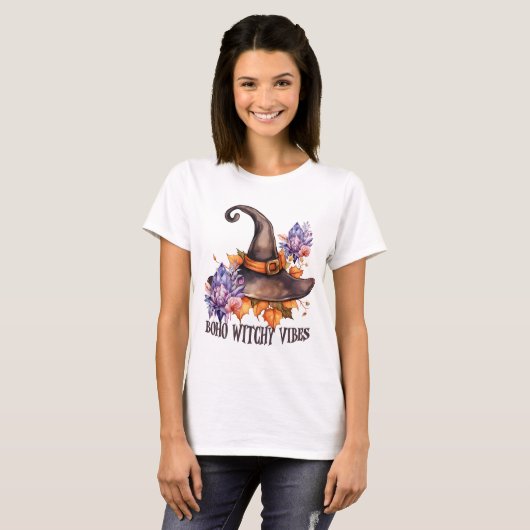 Boho Witchy Vibes Halloween  Tシャツ (正面フル)