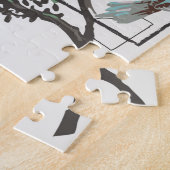 Boho Women African Asian Line Artwork ジグソーパズル (側面)