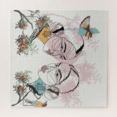 Boho Women African Asian Line Artwork ジグソーパズル (横)