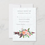 BOHO WOOD COUNTRY BLUSH ARROW FLORAL WEDDING RSVP<br><div class="desc">If you need any further customisation please feel free to message me on yellowfebstudio@gmail.com</div>