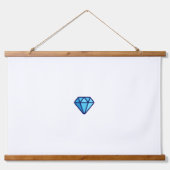 Boho Wood Topped Wall Tapestry Wooden Frame Fabric 吊り下げ型タペストリー (正面)