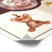 Boho Woodland写真誕生のお知らせ生まれたばかりの ポスター (角)