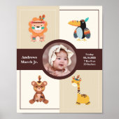 Boho Woodland写真誕生のお知らせ生まれたばかりの ポスター (正面)