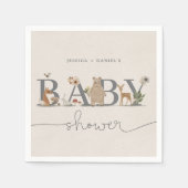 Boho Woodland赤ちゃんシャワー熊赤ちゃんシャワー スタンダードカクテルナプキン (正面)