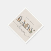 Boho Woodland赤ちゃんシャワー熊赤ちゃんシャワー スタンダードカクテルナプキン (角)