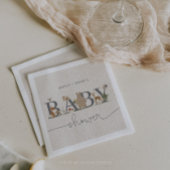 Boho Woodland赤ちゃんシャワー熊赤ちゃんシャワー スタンダードカクテルナプキン