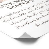 Boho Woodland赤ちゃんシャワー「レイトナイトおむつ」 ポスター (角)